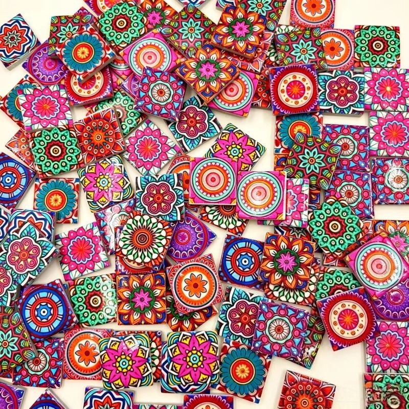 Ceramic Tile Blank - Mosaico Cerámico con Estampado Mandala, 150/300g