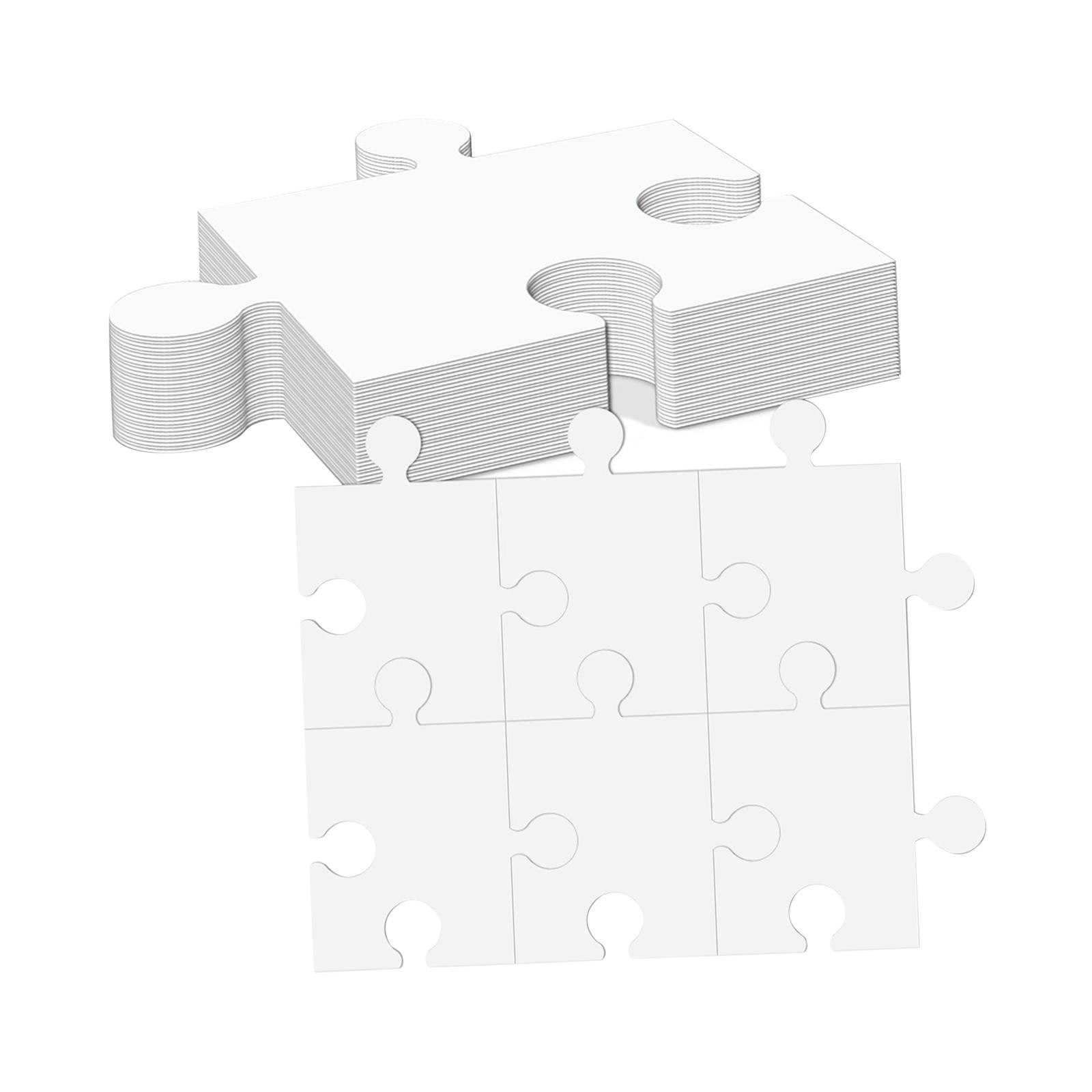 Puzzle Blank White - Rompecabezas de Cartón Blanco, Accesorios Educativos