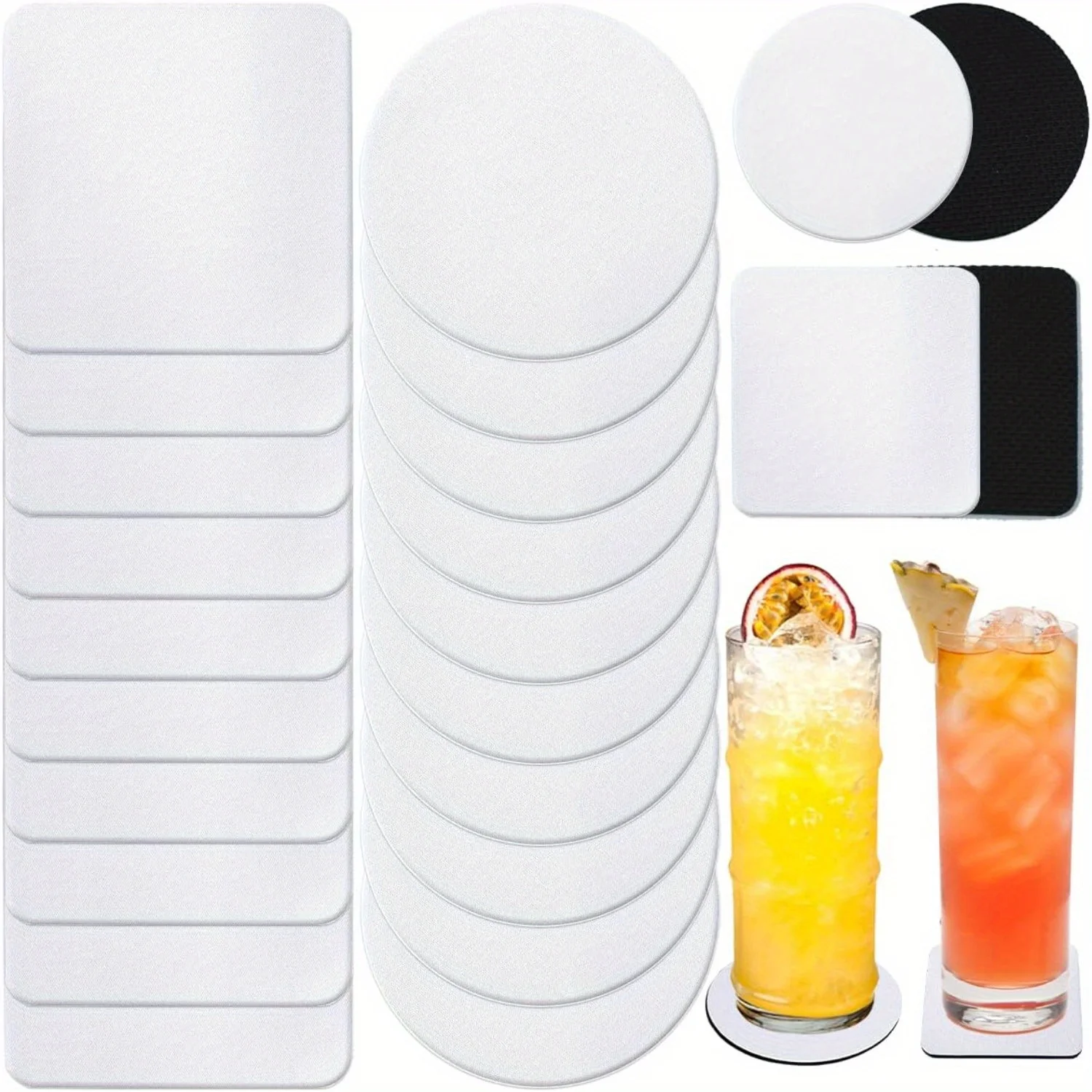 Coaster Sublimation Blank - 30/50 posavasos en blanco cuadrados y