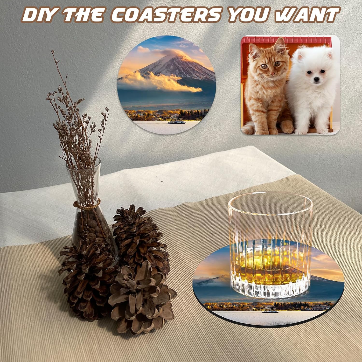 Juego de 10 posavasos en blanc - Coaster Sublimation Blank reseña y precio