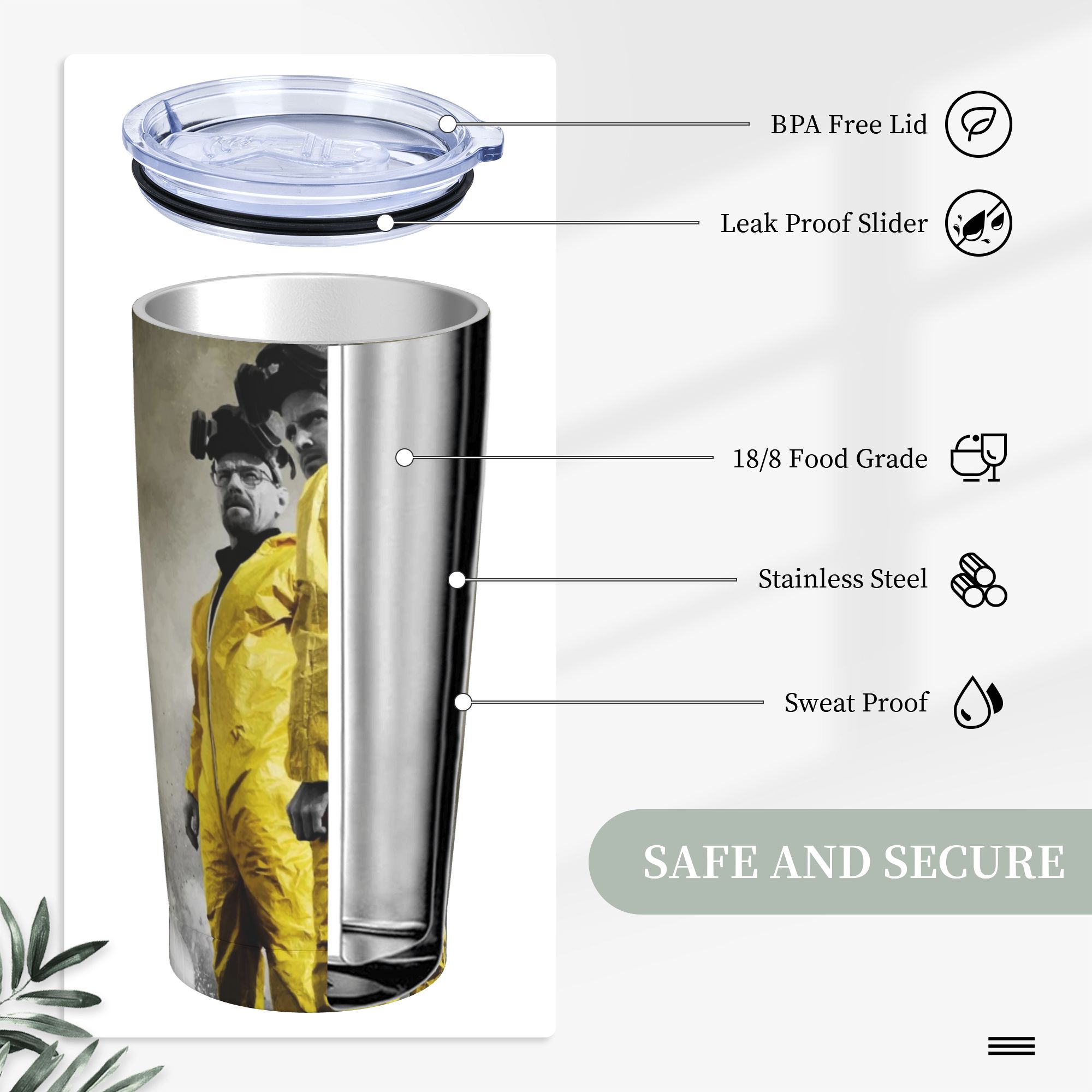 Vaso Térmico Breaking Bad, Taz - Tumbler 20Oz White reseña y precio